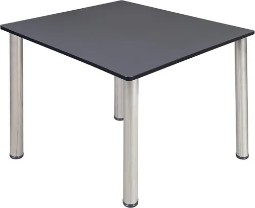 Vista 33 de Regency Kee - Mesa cuadrada pequeña para sala de descanso de 30 pulgadas, parte superior de cerezo, patas negras