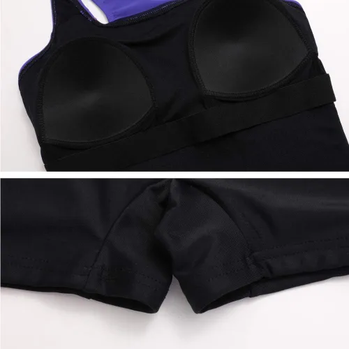 Vista 4 de sand's coast Trajes de baño deportivos de una pieza boyleg para mujeres con pantalones cortos, traje de baño deportivo con espalda nadador, ropa