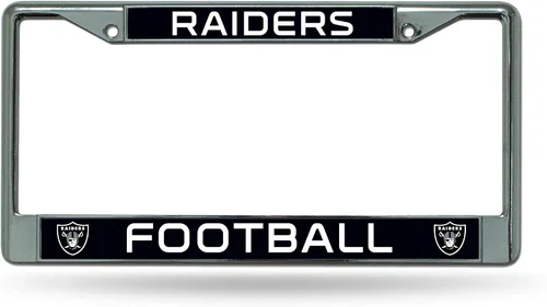 Vista 25 de Rico Industries NFL Football Premium 12" x 6" Chrome Frame with Plastic Inserts - Car/Truck/SUV Automobile Accessory