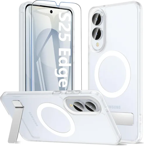 Vista 11 de BESINPO Funda magnética para Samsung Galaxy S10 Plus, [con patada invisible incorporada][grado militar a prueba de golpes] Funda delgada translúcida