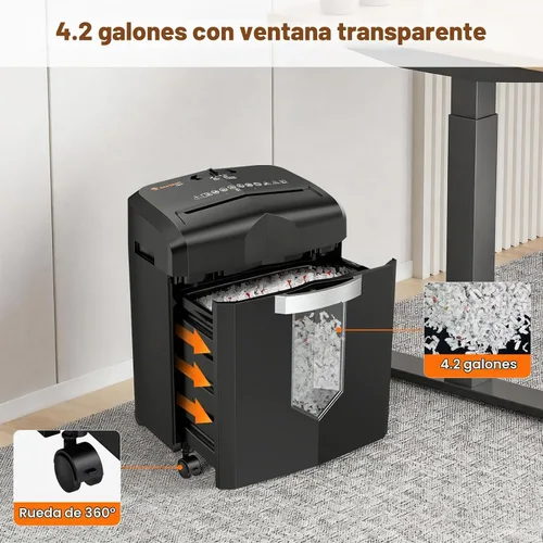 Vista 6 de Bonsaii Trituradora de papel resistente de microcorte de 12 hojas para Negro