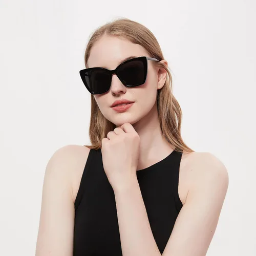 Vista 4 de Mosanana Gafas de sol de ojo de gato de gran tamaño para mujer, estilo moderno, modelo GLAM
