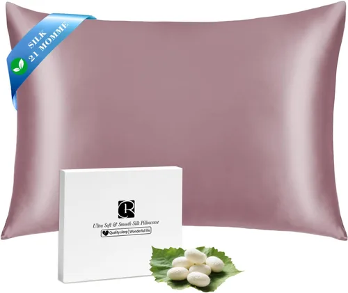 Vista 11 de Ravmix Fundas de almohada de seda con cremallera, de seda de morera de 21 momme para la salud del cabello y la piel, funda de almohada suave, lisa