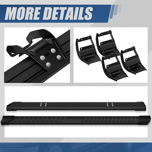 Vista 6 de Auto Dynasty - Estribos de 6 pulgadas compatibles con Ford F-150 F-250 F-350 SuperCrew Cab 2015-2024, pasos laterales negros con revestimiento