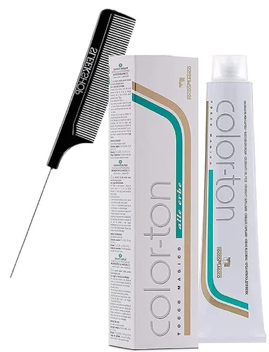 Vista 3 de Tocco Magico Color-Ton Alle Erbe - Tinte permanente para el cabello en crema (con elegante peine de cola de rata) color en crema