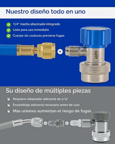 Vista 5 de Kit de herramientas de adaptador de CA OMT, 9 piezas R134a y R410a calibre