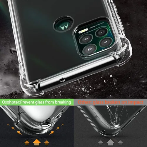 Vista 3 de Osophter Funda para Moto G Stylus 5G con 2 protectores de pantalla transparente y esquinas reforzadas, TPU para Motorola Moto G Stylus 5G