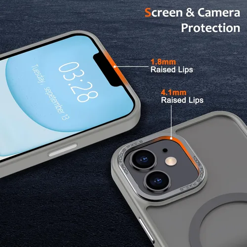 Vista 439 de Anuck - Funda magnética para iPhone 11 compatible con MagSafe, carcasa trasera mate translúcida dura, borde de TPU, delgada, resistente a impactos