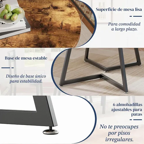 Vista 4 de VECELO Mesa de cocina redonda pequeña con 2 sillas tapizadas, juegos de comedor de madera de 3 piezas con marco de acero para rincón de desayuno
