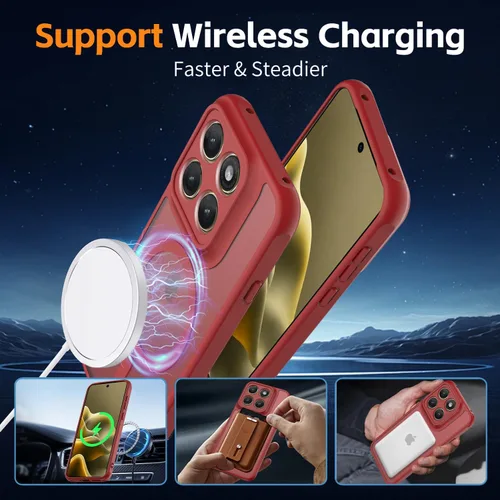 Vista 3 de Funda para Motorola Moto Edge 2026, compatible con Magsafe Rojo
