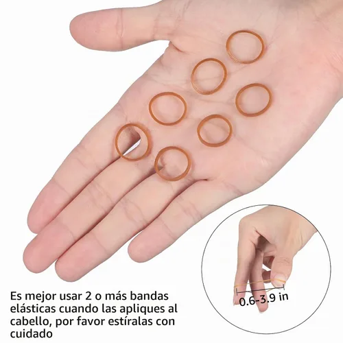 Vista 3 de Hicarer 1000 mini bandas de goma suaves para trenzas de cabello (1.5 cm, marrón)