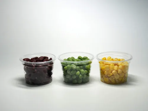 Vista 2 de TashiBox Vasos desechables de plástico para soufflé de 4 onzas con tapas (100 juegos), transparente