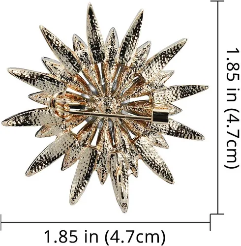 Vista 2 de Broche de flores de geometría de cristal Austrain con ramo de perlas de imitación, accesorios de joyería para mujer