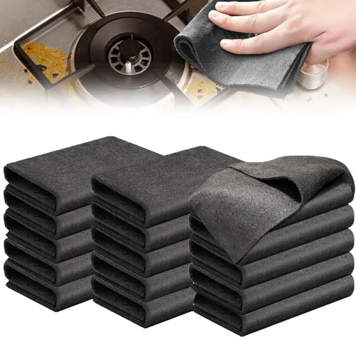 Vista 9 de Paño mágico multifuncional, paño de limpieza mágico grueso reutilizable, paño de limpieza de microfibra mágico sin rayas, adecuado para vidrio, 10