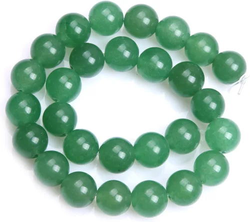Vista 25 de JOE Foreman - Cuentas de jade de aventurina verde para hacer joyas, semipreciosas, 0.079 in, redondas, 15.0 in