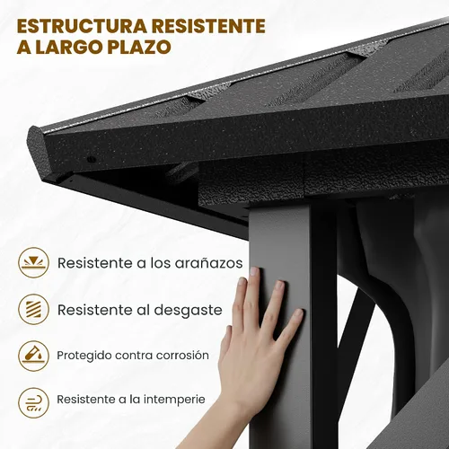 Vista 8 de UDPATIO Gazebo de techo rígido de 10 x 10 pies, para exteriores, resistente Gris