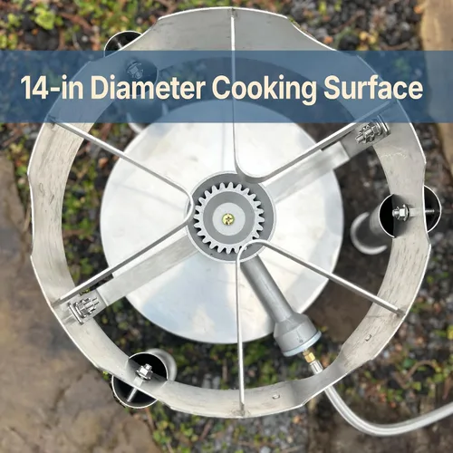 Vista 2 de Bayou Classic El kit de cocina de caldera de acero inoxidable cuenta con caldera de acero inoxidable de 44 cuartos con tapa, cesta de vapor/hervir