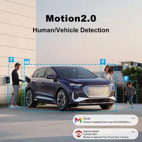 Vista 3 de Anpviz Cámara POE IP con zoom óptico de 5 MP, detección de seres humanos/vehículos, cámara de seguridad metálica Varifocal 4X para interiores, lente