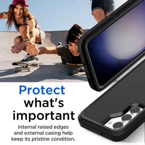 Vista 8 de AICase Funda para Samsung Galaxy S23 (6.1 pulgadas) con protector de pantalla, protección resistente de servicio pesado contra caídas, cuerpo