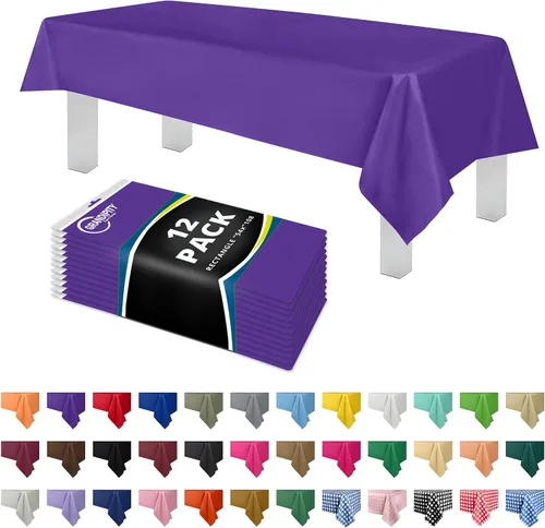 Vista 14 de Mantel de plástico de alta calidad - 54 in. x 108 pulgadas. Grandipity - Mantel rectangular (6 y 12 unidades), Agua (Aqua)