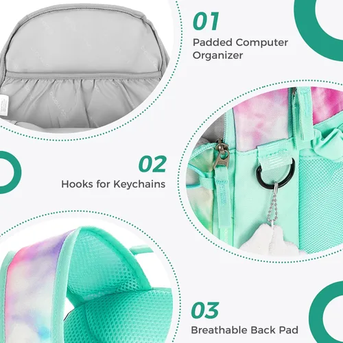Vista 5 de Choco Mocha - Mochila para niñas y adolescentes, 18 pulgadas, 18 pulg., Mochila