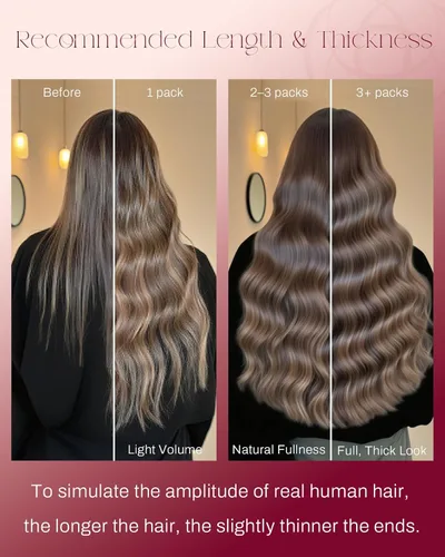 Vista 20 de Moresoo Extensiones de cabello humano real para coser, color negro natural