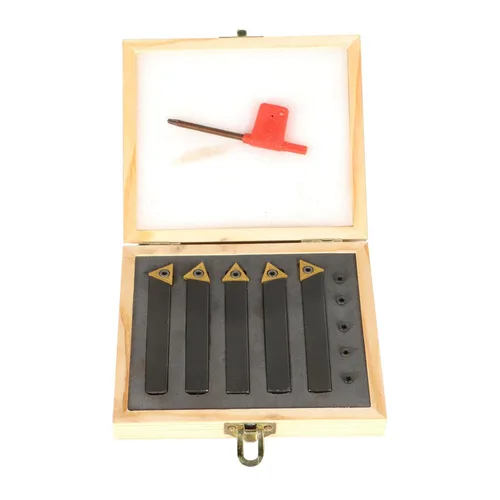 Vista 6 de kimllier 5 Uds. Torno de carburo indexable de 1/2 pulgada Torno de torneado de herramientas de torno de metal Herramientas Insertos Bits