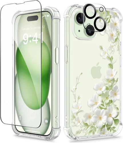 Vista 42 de GVIEWIN - Funda para iPhone 11 con protector de pantalla + protector de lente de cámara, cubierta protectora transparente suave de poliuretano