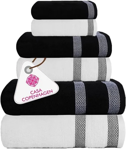 Vista 11 de CASA COPENHAGEN Juego de 6 toallas Ecstatic - Amarillo Mantequilla, 600 GSM 2 toallas de baño 2 toallas de mano 2 toallitas, diseñadas en Dinamarca