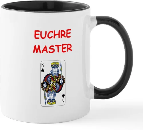 Vista 17 de CafePress Euchre Champ Mugs Taza de café de cerámica de 11 oz (11.0 fl oz)