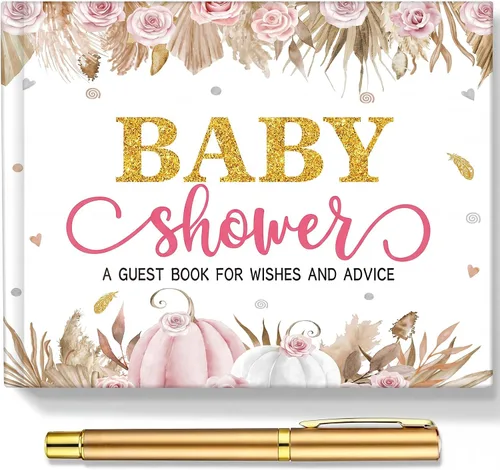 Vista 18 de Fuyoooo 27 piezas de libro de invitados para baby shower de safari en la jungla con tarjeta de lugar floral y sello de inicio de sesión para baby