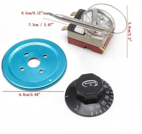 Vista 3 de 1pc J1HF 250V 16A Temperature Controller 30-110 Celsius Thermostat Knob Capillary Switch