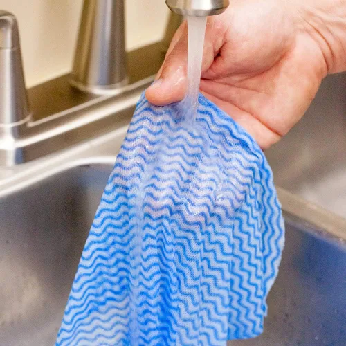 Vista 2 de Restaurantware RW Clean - Paños de limpieza reutilizables de 23.6 x 11.8 pulgadas, 10 toallitas multiusos para platos, duraderos, lavables a