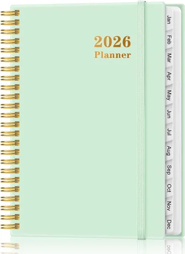 Vista 17 de Agenda 2026 – Agenda semanal y mensual de enero de 2026 a diciembre de 2026, planificador 2026 encuadernado en espiral con 12 pestañas mensuales