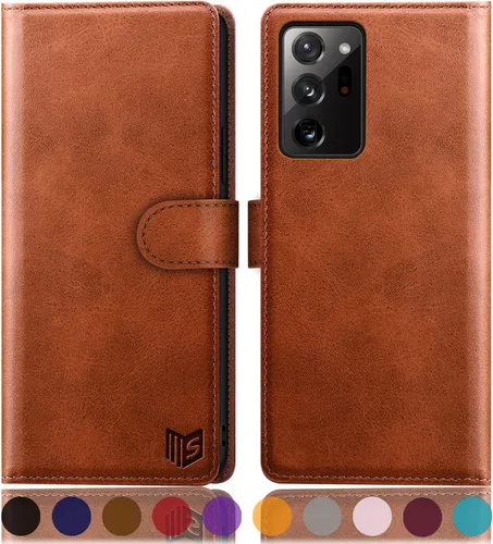 Vista 9 de SUANPOT Funda de piel tipo cartera para Samsung Galaxy Note 20 Ultra 5G de 6.9 pulgadas con bloqueo RFID, tarjetero para tarjetas de crédito, funda