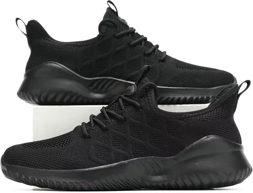 Vista 4 de Mevlzz Zapatos deportivos para correr para hombre, sin cordones, informales, de malla, transpirables, ligeros, para el trabajo