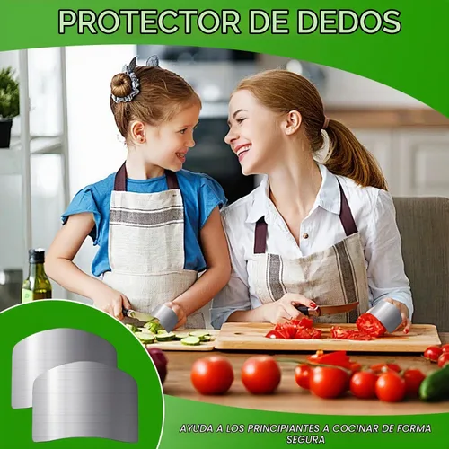 Vista 2 de Protector de dedo de acero inoxidable, protector de dedo ajustable universal protector de dedos, protectores de dedos para cortar alimentos