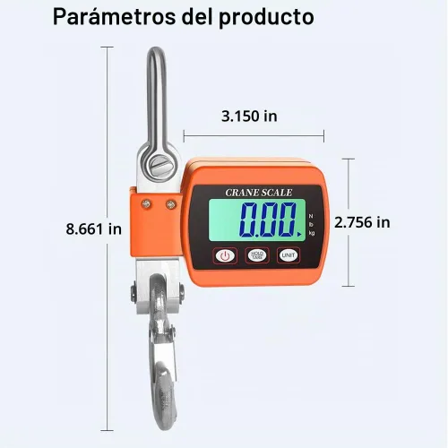 Vista 9 de Hancaner - Escala colgante digital para grúa de 1000 libras, báscula de grúa resistente de 1,102.3 lbs con retroiluminación LCD con 3