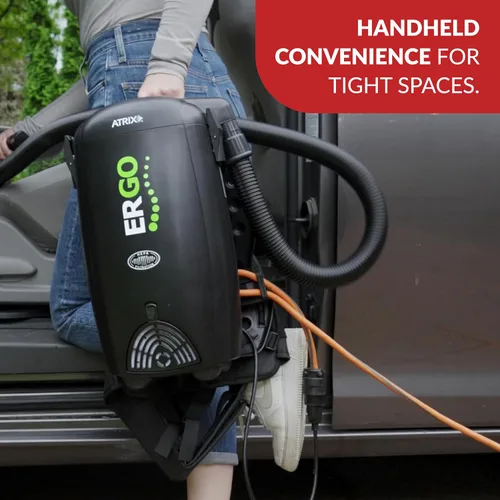 Vista 11 de Atrix VACBP10 - Aspiradora ergonómica de mochila, paquete premium con 10 filtros, filtro HEPA de 8 cuartos de galón, aspiradora pequeña portátil
