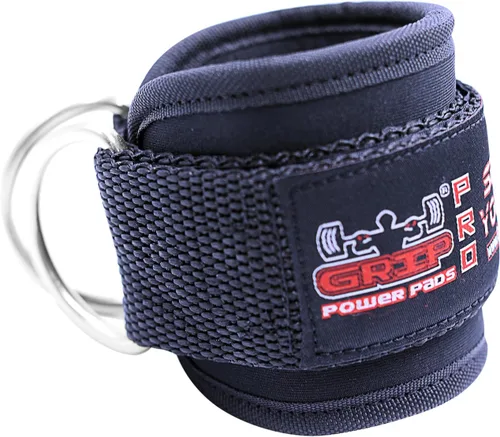 Vista 2 de Correas de tobillo para máquinas de cable con doble anillo en D, puños de neopreno premium ajustables para mejorar piernas, abdominales y glúteos
