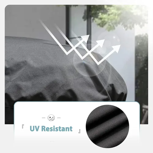 Vista 7 de SHINESTAR - Funda de parrilla para George Foreman, impermeable, 600D, resistente, para interiores y exteriores, cubierta de barbacoa redonda pequeña
