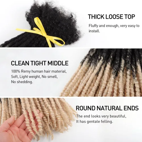 Vista 3 de Extensiones texturizadas de cabello humano rizado con extremos (12 pulgadas, 40 hebras)
