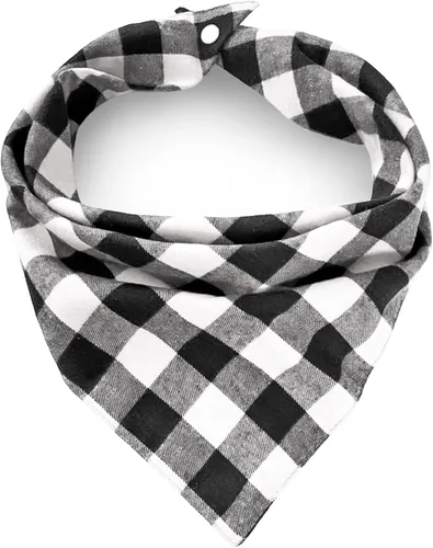 Vista 18 de AnF Bandana de Cumpleaños a Cuadros para Perro y Pañuelo Triangular para Perro - Algodón Suave, Doble Capa, Bandanas Lavables con Botón Ajustable
