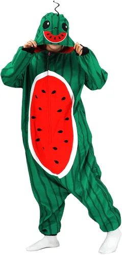 Vista 3 de Adult Fruit waterrmelon Onesie Pajamas Costume Cosplay Homewear Sleepwear Jumpsuit for Men Women Girls Boys Teens
