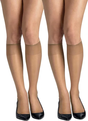 Vista 17 de Hanes Silk Reflections medias hasta la rodilla, puntera reforzada (2 unidades)