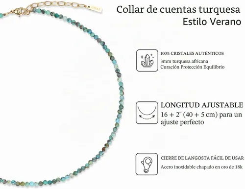 Vista 3 de COAI Collar de piedras preciosas para mujer, delicado collar de cuentas
