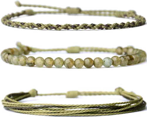 Vista 59 de Pulsera curativa hecha a mano con cuentas de piedra natural, regalo para hombres, pulsera de cuerda ajustable