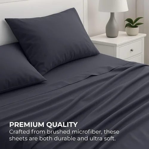 Vista 46 de Pure Bedding Juego de Sábanas Twin - Sábanas de Cama de Microfibra Ultra-Suave 1800 - Doble Cepillado - Bolsillos Profundos - Ajuste Fácil - Extra