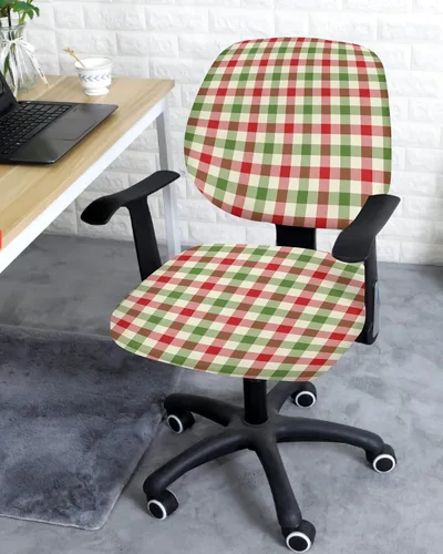 Vista 3 de Juego de 2 fundas elásticas para sillas de oficina y computadora, fundas elásticas para asiento de silla giratoria de escritorio, fundas protectoras