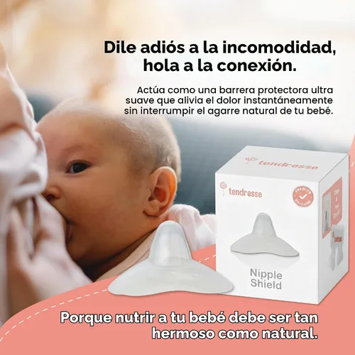 Vista 2 de Tendresse - Protector de pezón de silicona de 0.98 pulgadas para amamantar, alivio del dolor para pezones doloridos, protector de lactancia suave